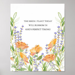 Botanische Inspirerend quotes voor vrouwen Poster