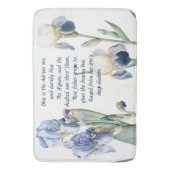 Botanische Iris Floral Flowers Poem Bath Mat (Voorkant Verticaal)