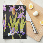 Botanische Iris Flowers Floral Irises Theedoek (Quarter Fold)