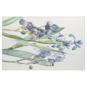 Botanische Iris Flowers Floral Redoute Fabric Stof