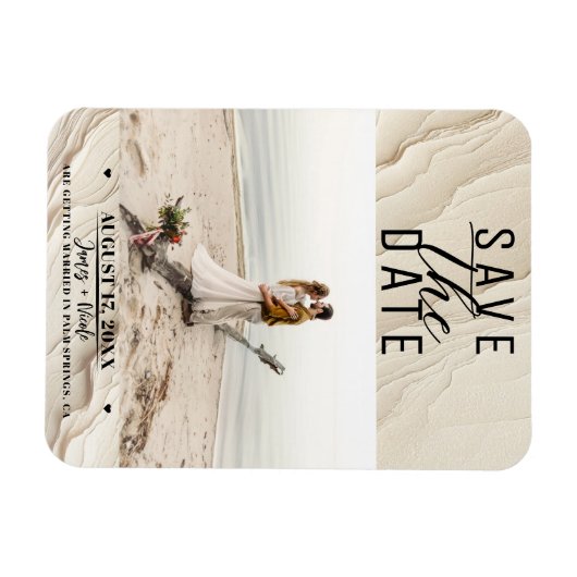 Botanische Ivoor Cream Boheemse Textured Opslagdat Magneet (Horizontaal)