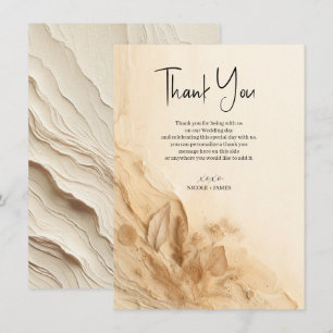 Botanische Ivoorcrème Boheemse Textured Wedding Kaart