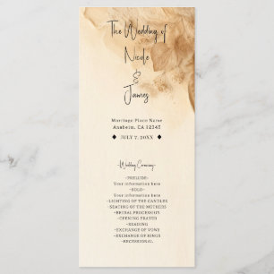Botanische Ivoorcrème Boheemse Textured Wedding Programma