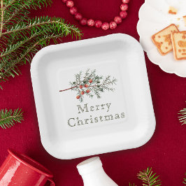  botanische jeneverbes kerstgroen papieren bordje