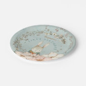  botanische jongen uit de Cute Bunny 1st Birthday Papieren Bordje (Gekanteld)