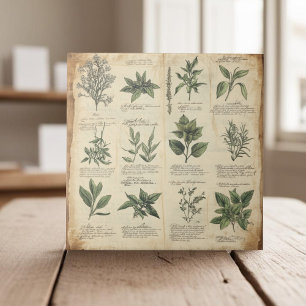botanische kaart kruiden tegeltje