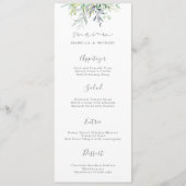 Botanische kalligrafie Bruiloft Menu (Voorkant)