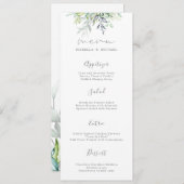 Botanische kalligrafie Bruiloft Menu (Voorkant / Achterkant)