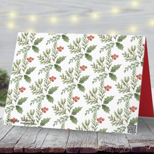 Botanische kalligrafie Vrolijk kerstfeest niet fot Feestdagen Kaart