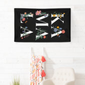 Botanische Kamala Harris Stemmen 2024 Bloemen Stem Spandoek (Insitu)