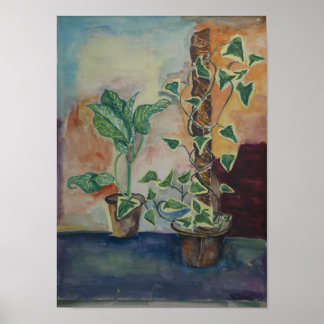 Botanische kamerplanten muurkunst print