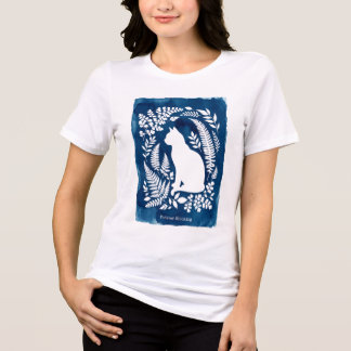 Botanische kat silhouet huisdier verlies kunst Tri-Blend shirt