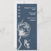 Botanische katoenblauwe Plant bruiloft Kaart (Voorkant)