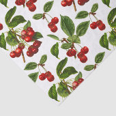  botanische kersen afdrukken op wit tissuepapier (Detail)