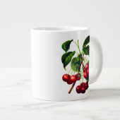 Botanische Kersen Print Extra Grote Beker (Voorkant rechts)