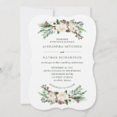 Botanische kerst | Floral Holiday Weddenschap Kaart (Voorkant)