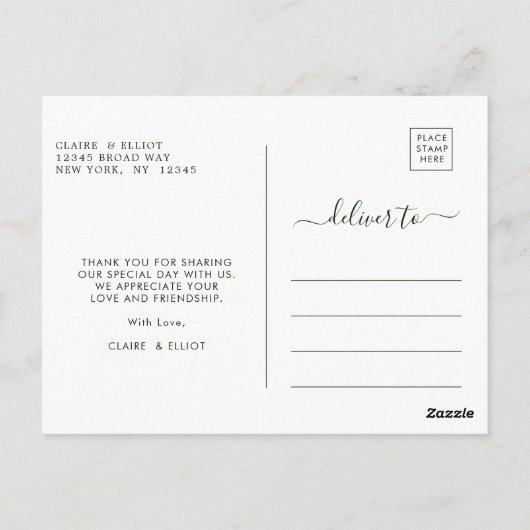 Botanische kerst gouden bruiloft dank u briefkaart (Achterkant)