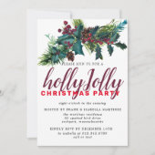 Botanische kerst in Roustic Holly en Berries Kaart (Voorkant)