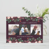 Botanische kerstavond | Fotokaart Feestdagenkaart (Staand voorkant)