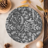 Botanische kerstavond Pine Berries Patroon Papieren Bordje