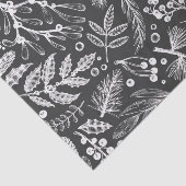 Botanische kerstavond Pine Berries Patroon Tissuepapier (Detail)