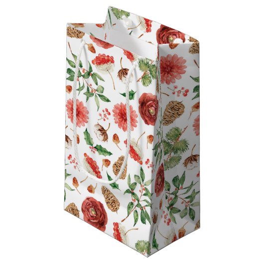 Botanische Kerstcadeautassen Klein Cadeauzakje (Voorkant Gekanteld)
