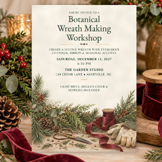 Botanische Kerstkrans Maken Workshop Kaart