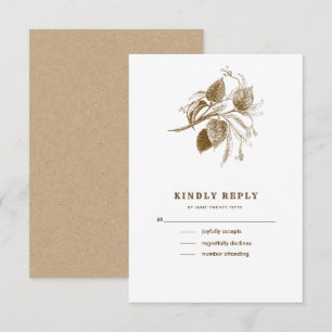 Botanische ketch Kraft Paper Weddenschap RSVP-Kaar Kaart