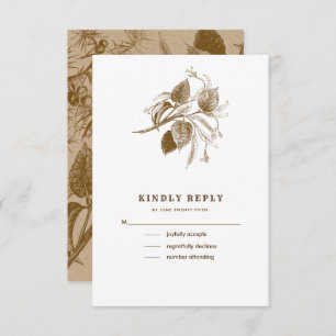 Botanische ketch Kraft Paper Weddenschap RSVP-Kaar Kaart