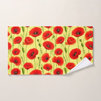 Botanische klaproosbloemen voor frisse badkamerdec handdoek