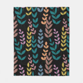 Botanische kleurrijke bladeren Waterverf Boho Fleece Deken (Voorkant)