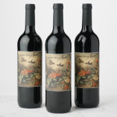 botanische kolibries aanpasbaar wijn etiket (Flessen)