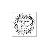 Botanische krans en bessen bruiloft rubberstempel (Afrduk)