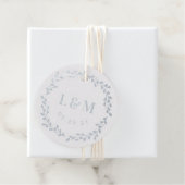 Botanische krans monogram bruiloft bedankjes labels (Met doos)