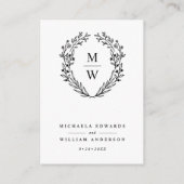 Botanische Krans Monogram Huwelijk RSVP QR Code Informatiekaartje (Achterkant)