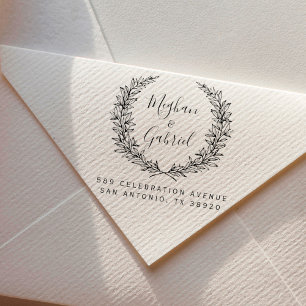 botanische krans Trouwnamen Retouradres Rubberstempel