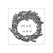 Botanische krans trouwstempel 	rubberstempel (Afrduk)