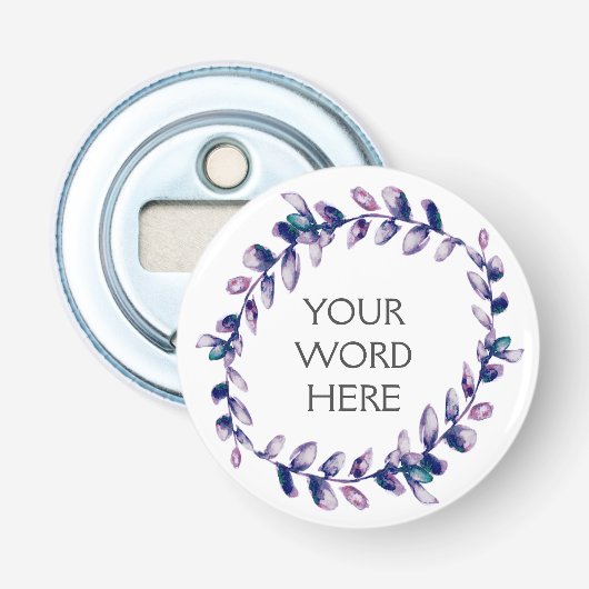 Botanische kroon - Luna - Button Flesopener (Voorkant)