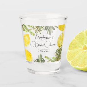Botanische kruiden Citroenen Waterverf Vrijgezelle Shot Glas