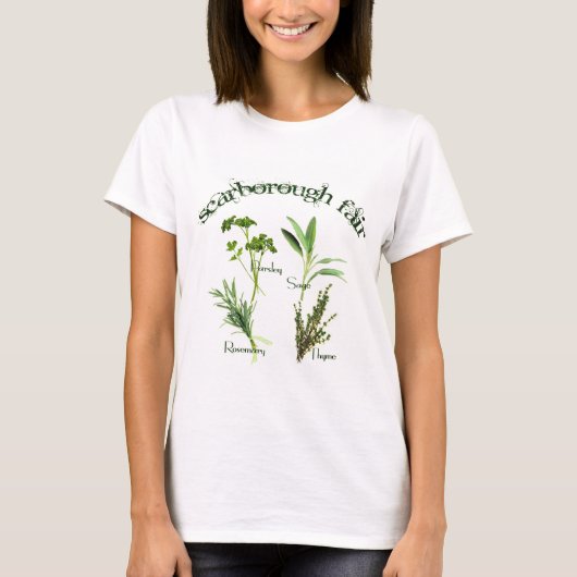Botanische kruiden Petersely Sage Rosemary Thyme T T-shirt (Voorkant)