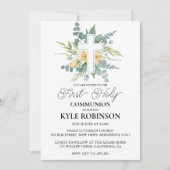 Botanische Kruis Eerste Communie Uitnodigingen (Voorkant)