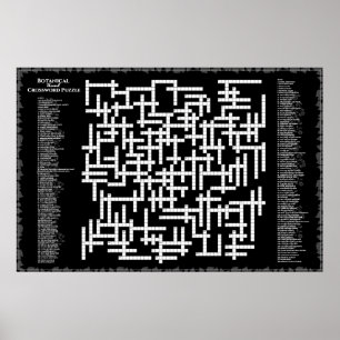 Botanische Kruiswoordpuzzel 156 planten om te vind Poster