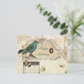 botanische kunst berdcage moderne  vogel briefkaart (Staand voorkant)