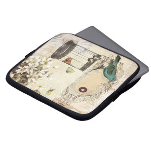 botanische kunst berdcage moderne vogel laptop sleeve