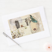 botanische kunst berdcage moderne  vogel rechthoekige sticker (Envelop)