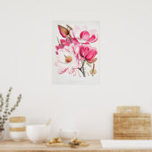 botanische kunst Campbells Magnolia Fitch Poster (Keuken)