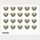 botanische kunst het franse schrift leaf butterfly hart sticker (Vel)