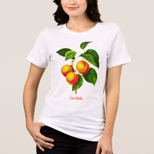 botanische kunst - perziken en bladeren Tri-Blend shirt