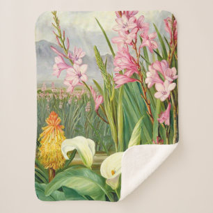 Botanische kunst: Schoonheid van de moeras Sherpa Deken