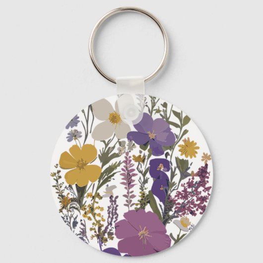 Botanische kunst sleutelhanger (Voorkant)